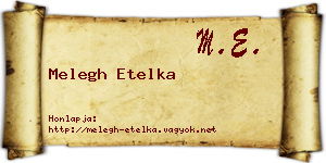 Melegh Etelka névjegykártya